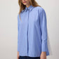 Camicia oversize a righe con inserti in chiffon