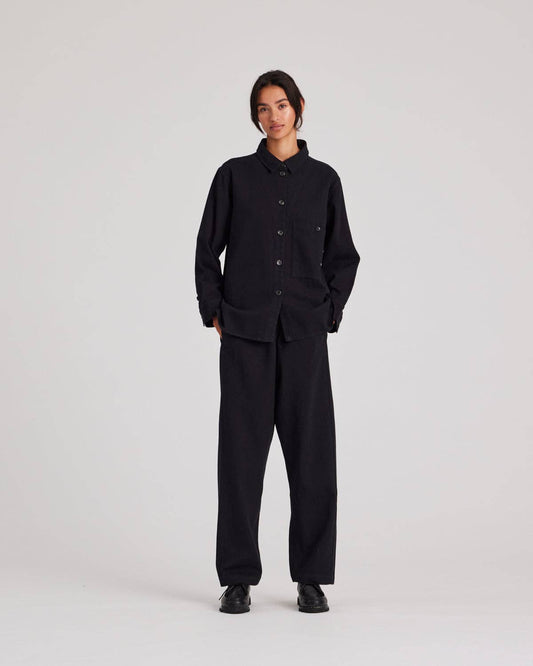 Camicia Sussie in twill di cotone biologico nero