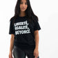 T-shirt con slogan “Liberté, Égalité, Beyoncé” in cotone biologico