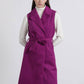 Gilet lungo con cintura viola