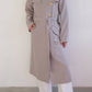 Trench coat doppiopetto in lino con bottoni dorati