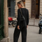 Pantaloni fluidi a gamba dritta con vita elasticizzata