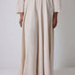 Set tunica Henley minimal e gonna lunga in misto cotone beige