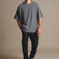 T-shirt oversize pesante tinta a pigmento color peltro