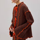 Cardigan in maglia con dettagli a contrasto