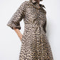 Abito chemisier animalier con cintura