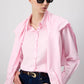 Camicia oversize con cravatta funzionale in misto cotone