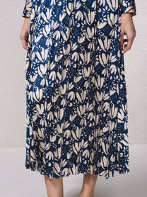Gonna midi plissettata con stampa floreale