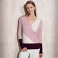 Maglione cache-cœur color block da donna