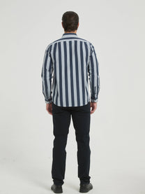 Camicia a righe comfort blu navy