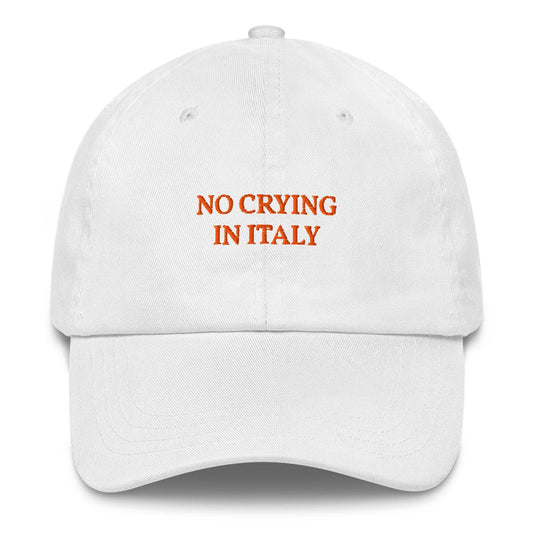 Cappellino da baseball “No Crying in Italy”