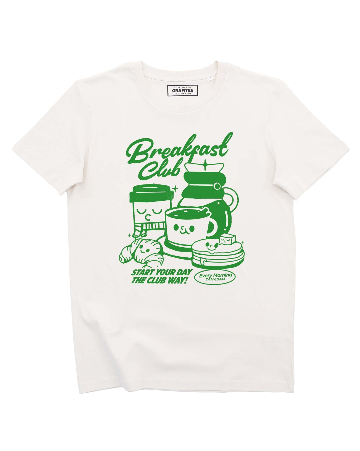 T-shirt Breakfast Club in cotone biologico bianco sporco