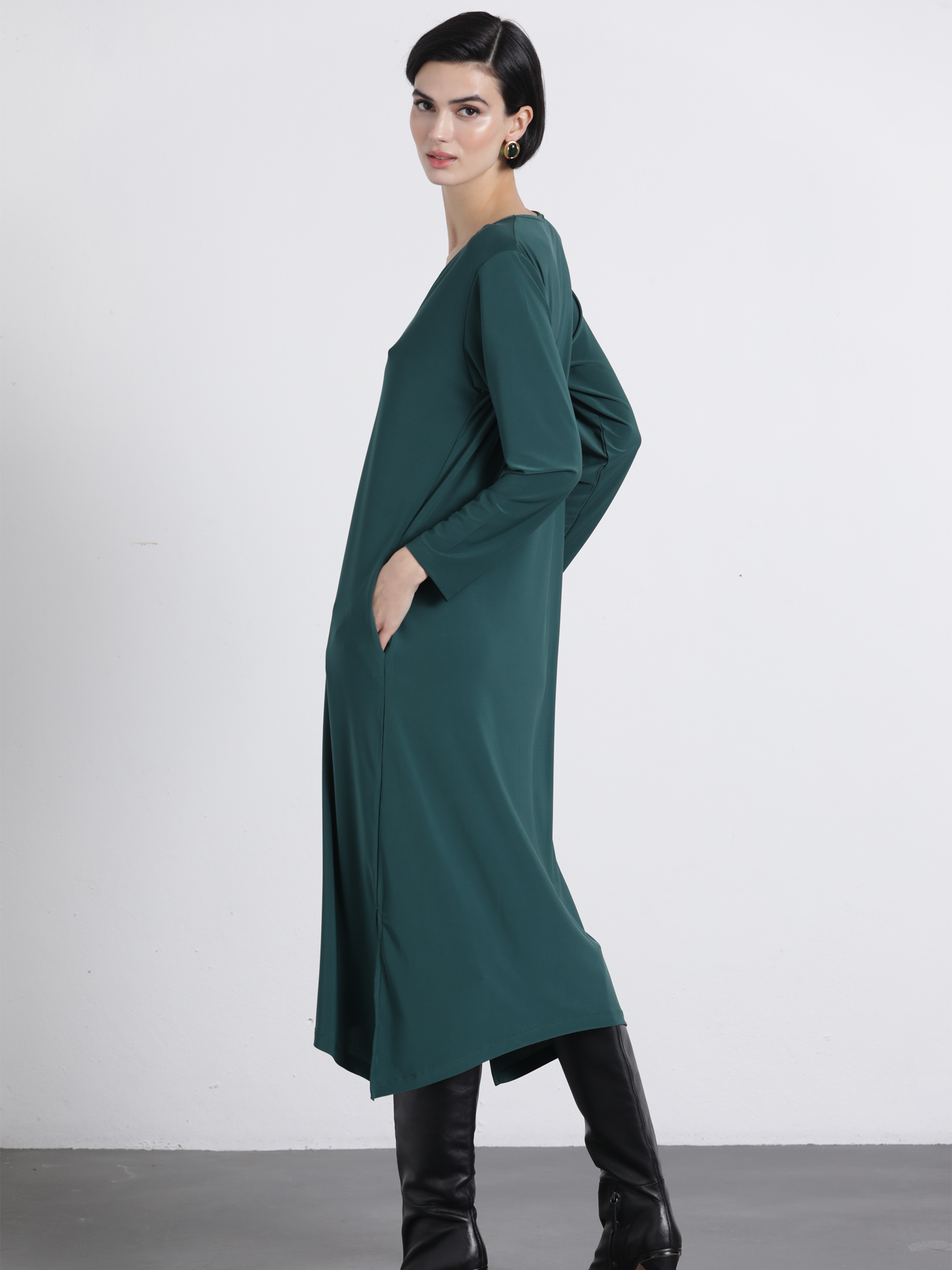 Abito midi Malha con scollo a V