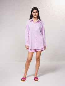 Camicia oversize a righe con bottoni