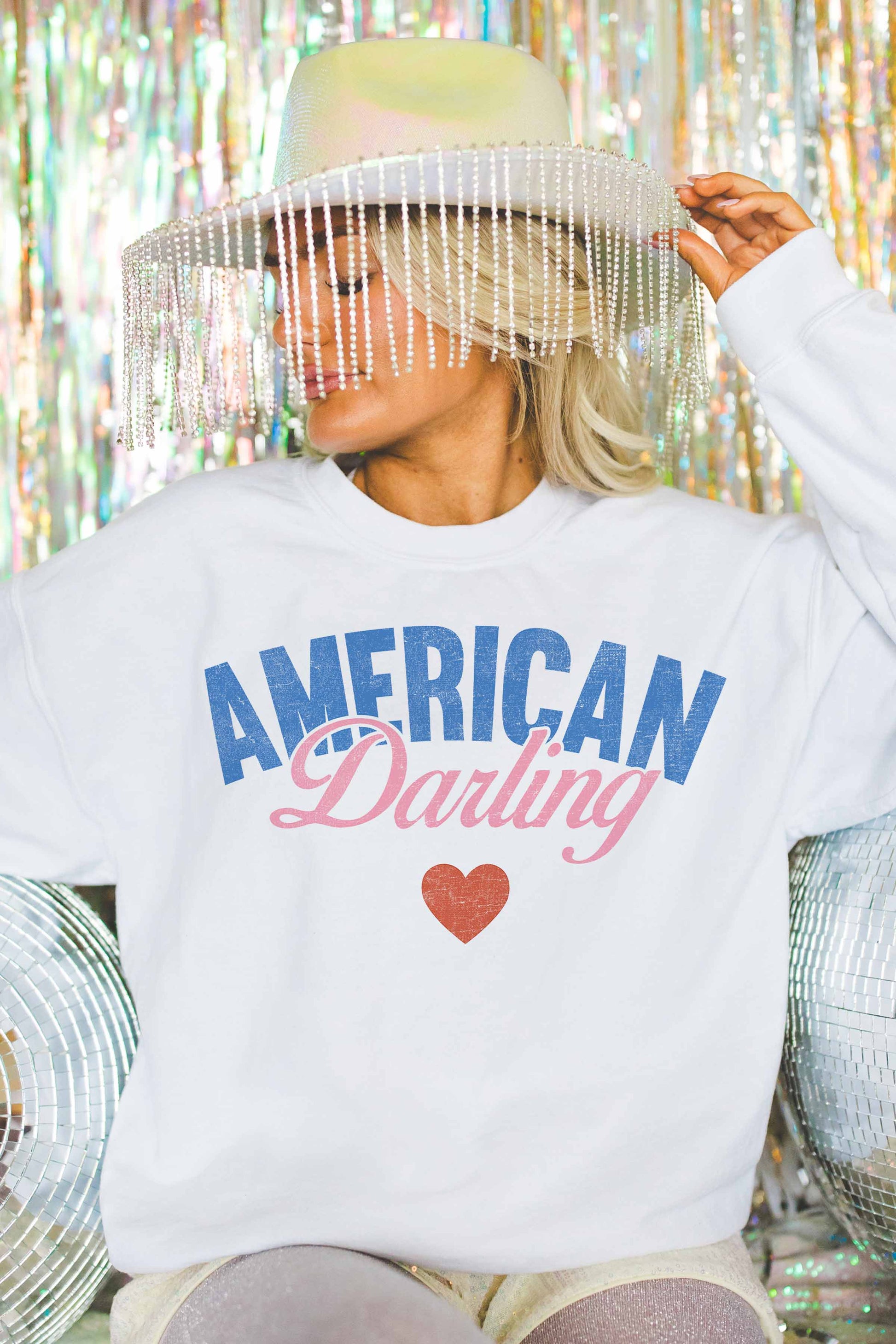 Felpa oversize grafica “American Darling”