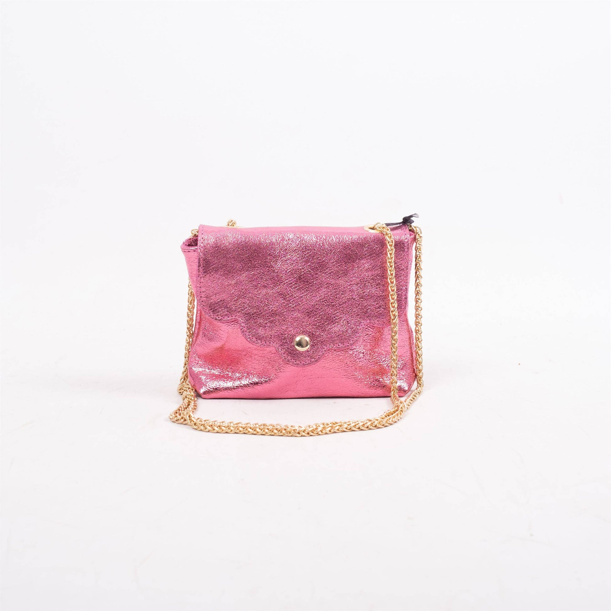 Piccola pochette in pelle con tracolla a catena