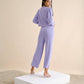 Pantaloni in maglia a costine in cotone