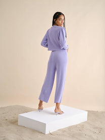 Pantaloni in maglia a costine in cotone