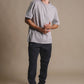 T-shirt uomo pigmentata in cotone biologico grigio elefante