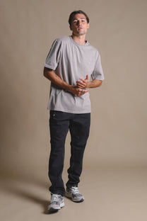 T-shirt uomo pigmentata in cotone biologico grigio elefante