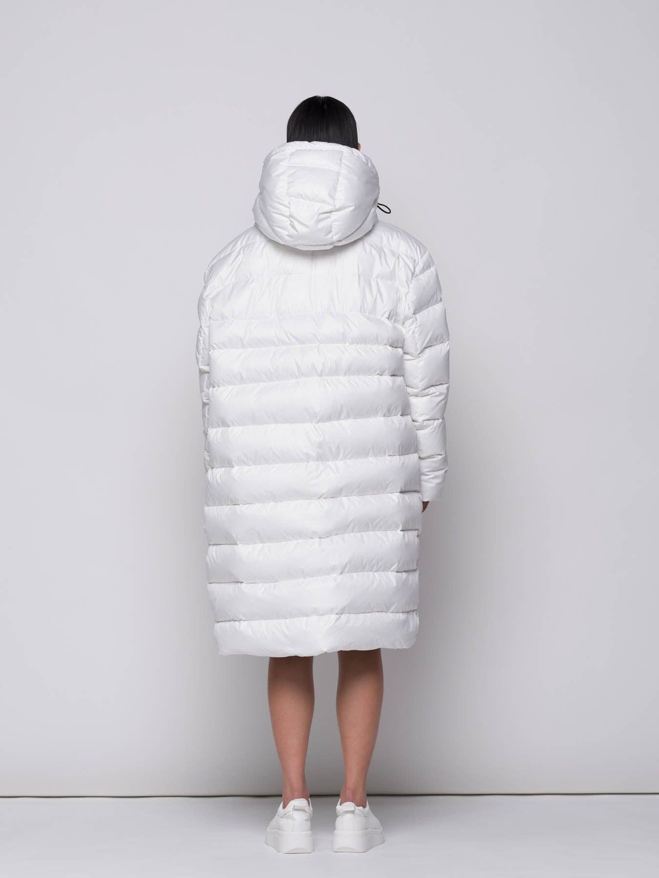 Parka imbottito lungo con cappuccio removibile
