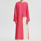 Tunica lunga con spacco frontale fucsia
