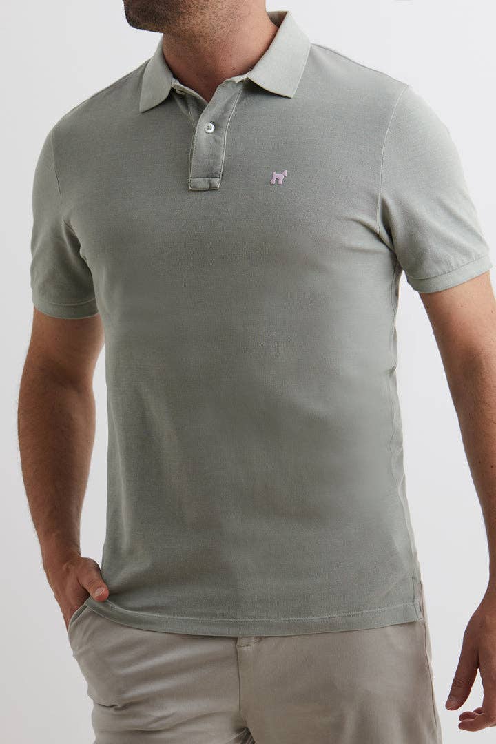 Polo uomo tinto capo in piqué di cotone