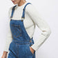Salopette in denim blu con bretelle regolabili