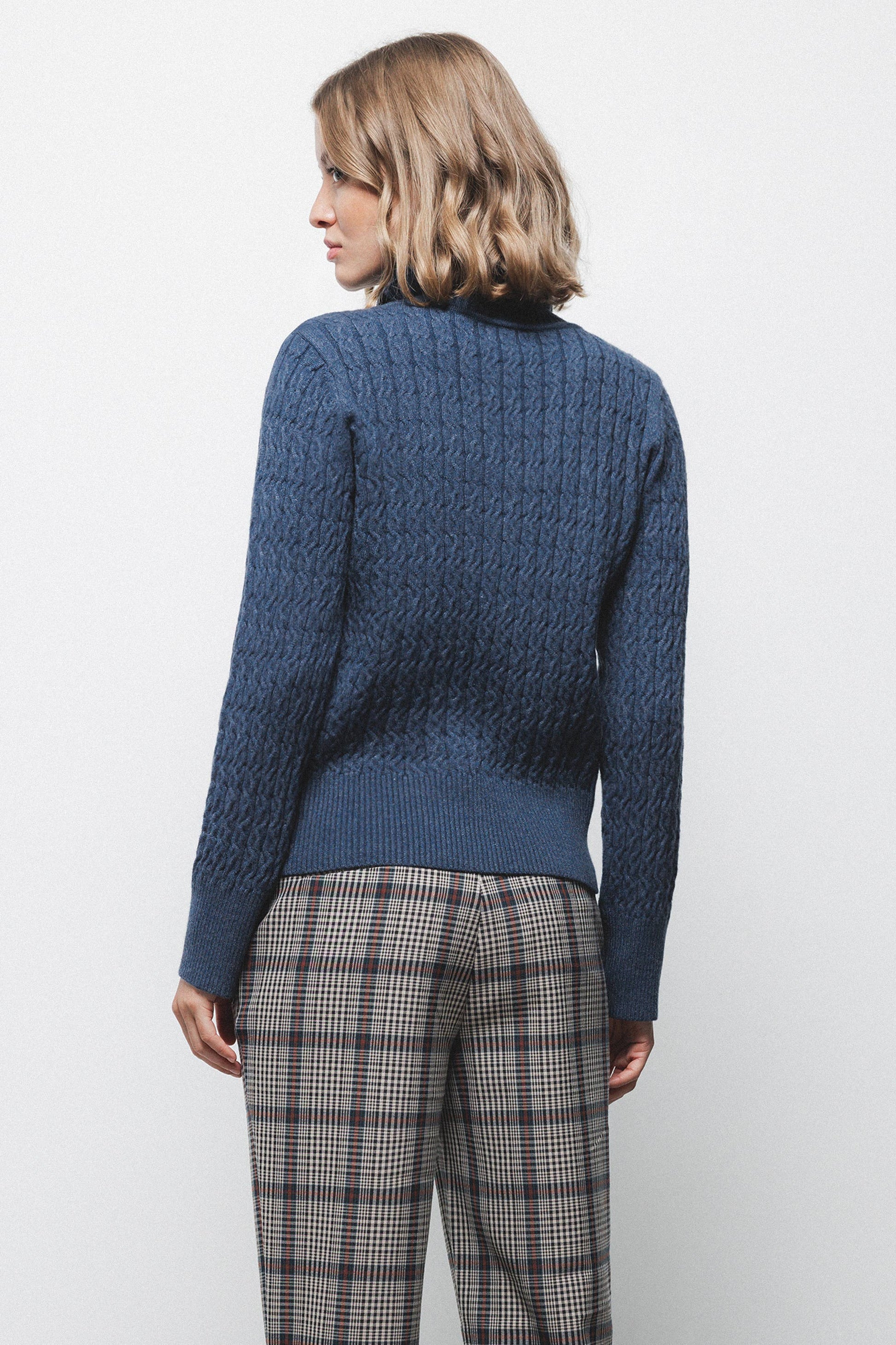 Maglione dolcevita a maglia strutturata
