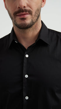Camicia in cotone compatto nera