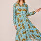 Abito chemisier lungo con stampa animalier