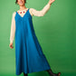 Salopette in viscosa blu da donna