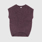 Maglione smanicato oversize in maglia spessa color fico