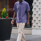 Polo in cotone biologico tinta pigmento Beacon Blue