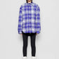 Camicia imbottita tartan viola e bianco Nemesi
