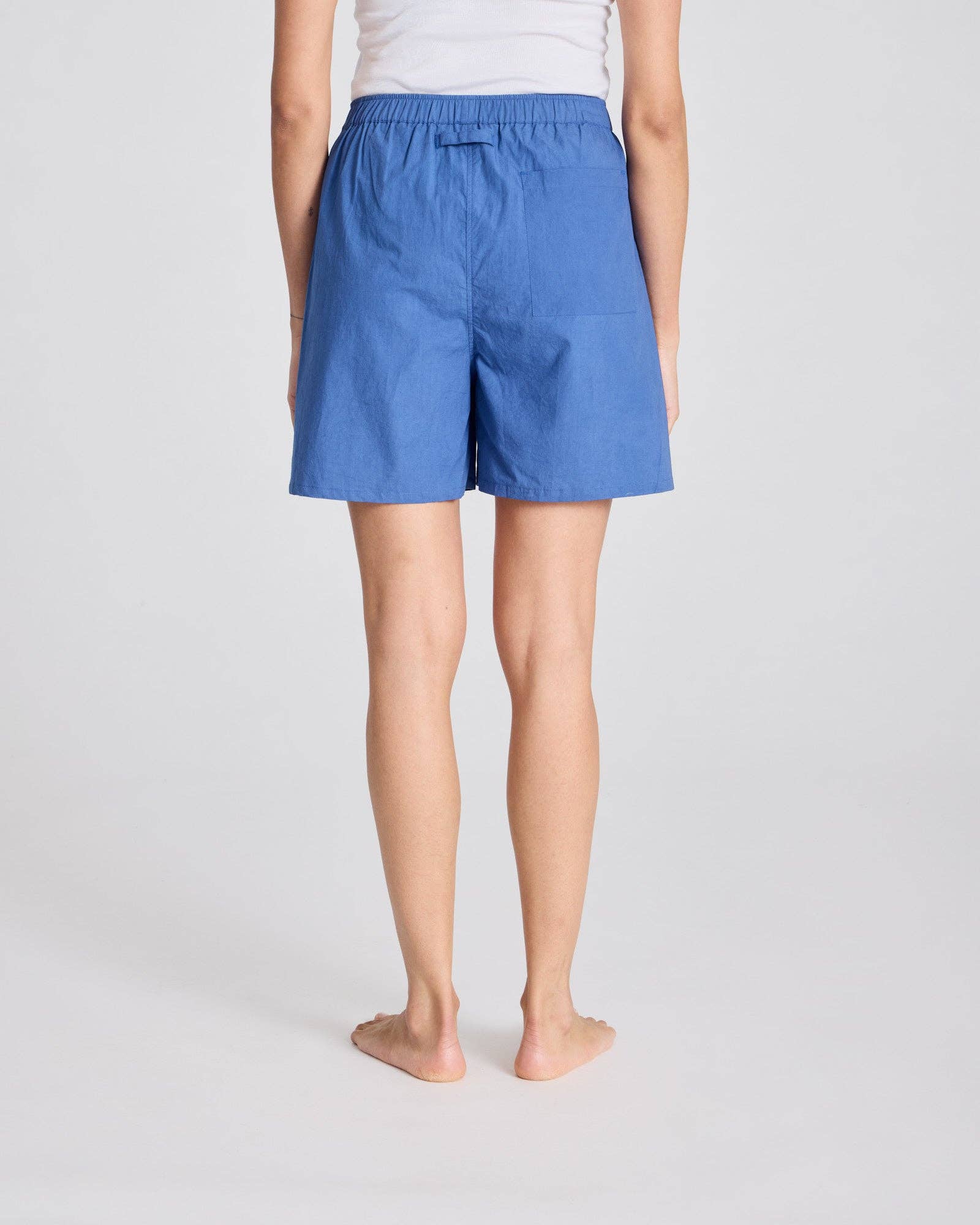 Shorts Caroline in popeline di cotone biologico blu chiaro