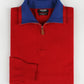 Maglione rosso con zip e colletto a contrasto effetto cashmere