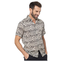 Camicia estiva uomo in voile di cotone a maniche corte