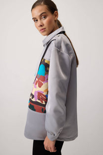 Giacca bomber in raso con zip