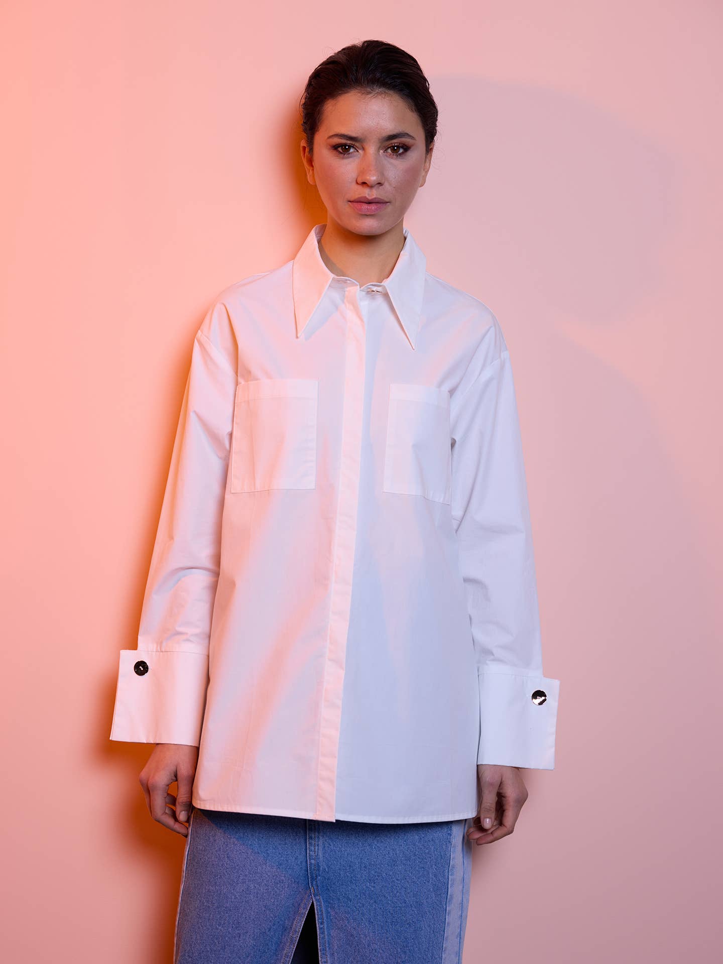 Blusa bianca in cotone 100%