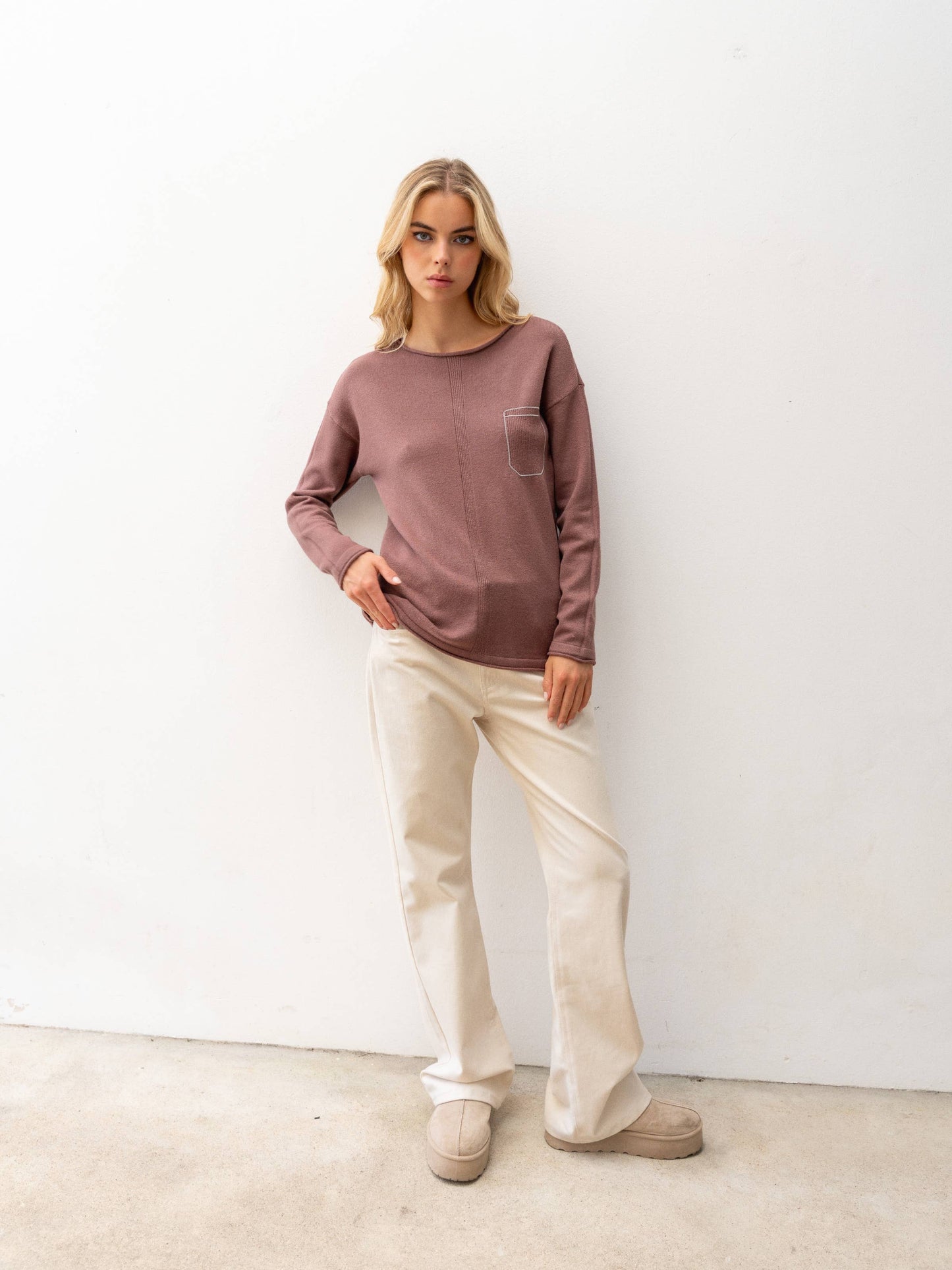 Maglione in maglia con paillettes
