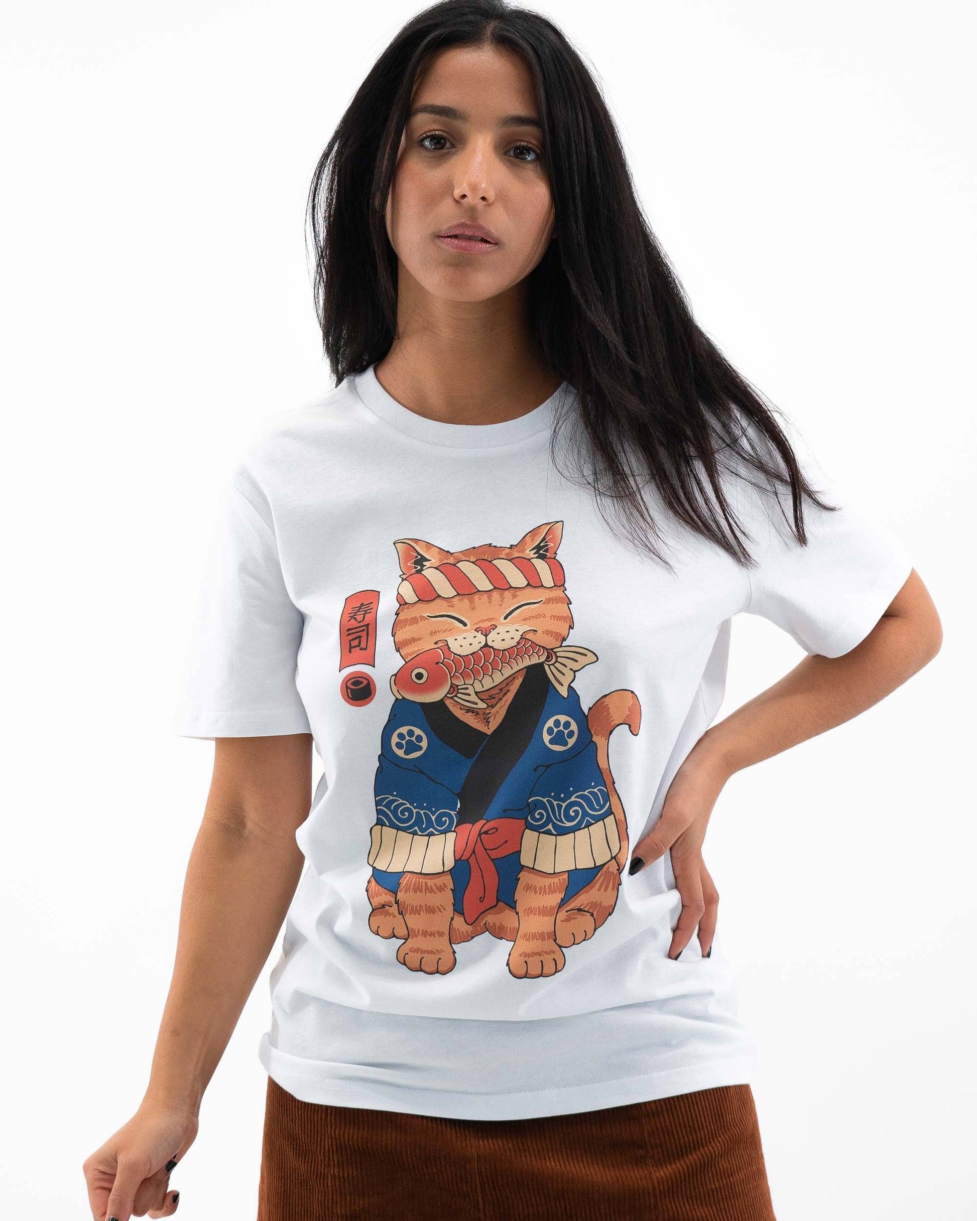 T-shirt Sushi Meowster con gatto maestro di sushi