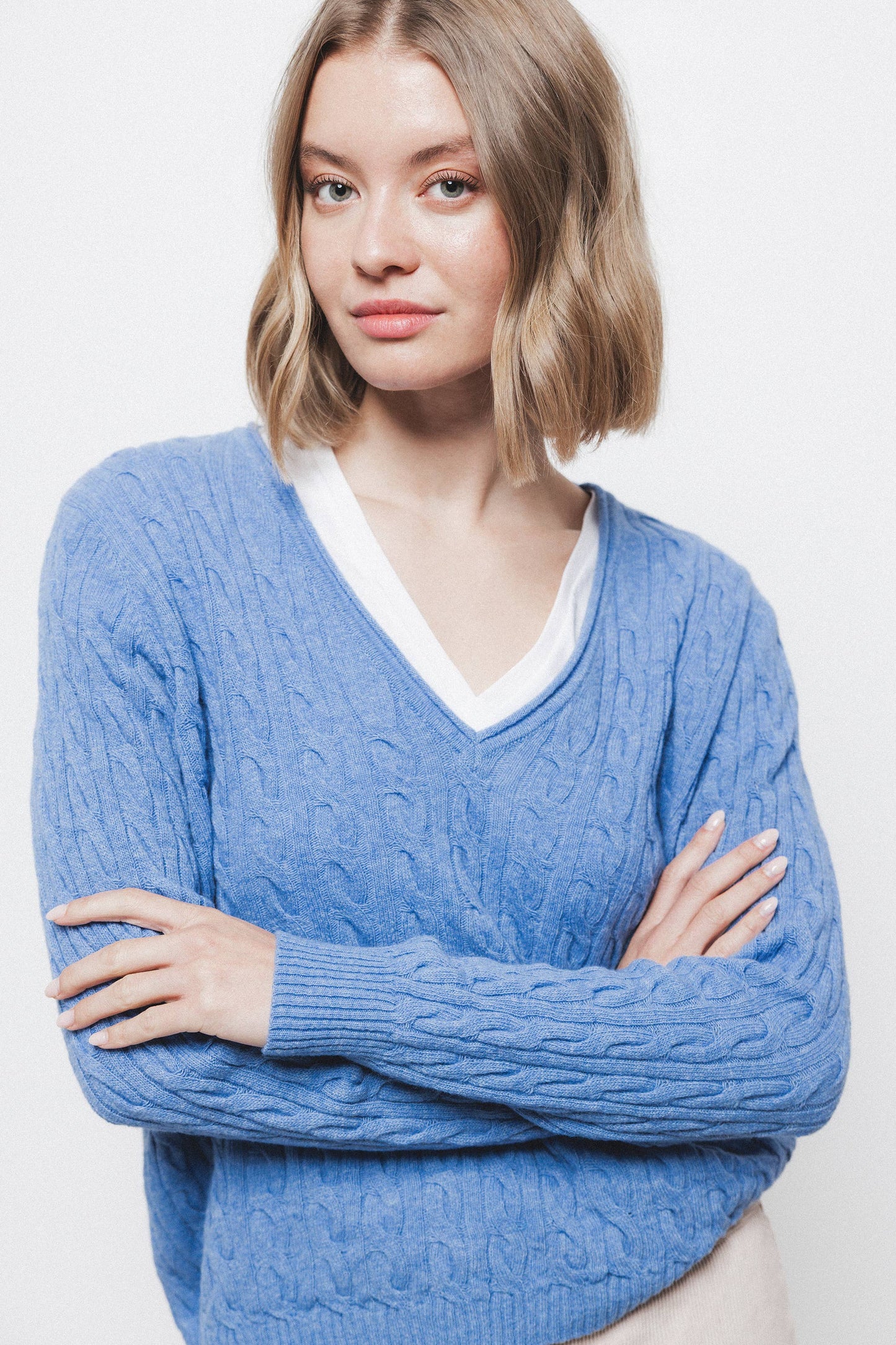 Maglione in maglia strutturata con scollo a V