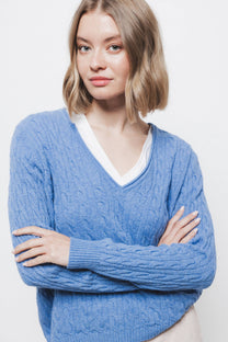 Maglione in maglia strutturata con scollo a V