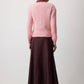Maglione in maglia a trecce con colletto a contrasto