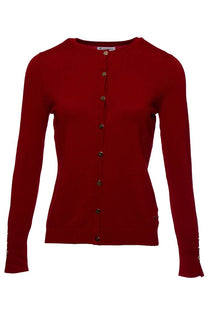 Cardigan girocollo in viscosa con bottoni