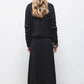 Gonna midi a coste in maglia con vita elasticizzata