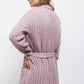 Cardigan in maglia strutturata con cintura