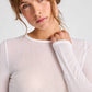Top a Maniche Lunghe in Lana Thyra Bianco