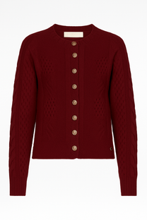Cardigan corto in maglia con bottoni dorati